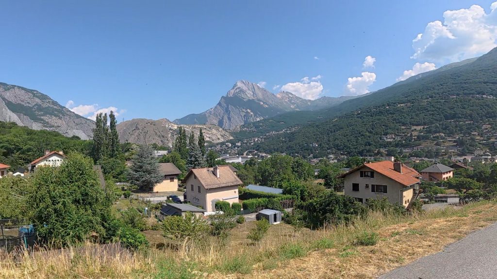 Looking down at small village at start of the Telegraph climb